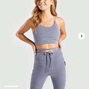 Gymshark Steel Blue Slounge Ribbon M/L Set